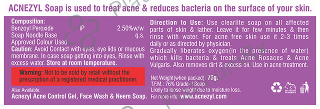 Acnezyl 2.5% Soap 75gm