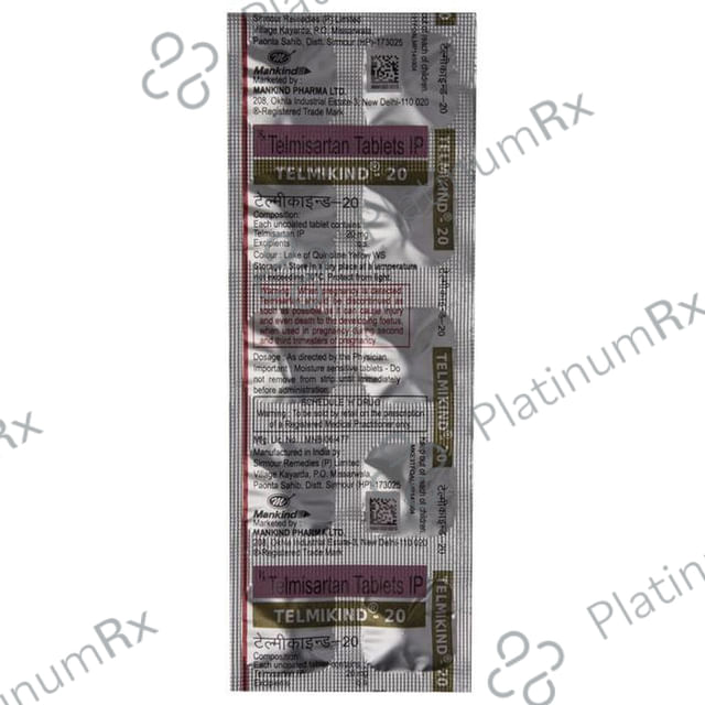 Telmikind 20mg Tablet 10s