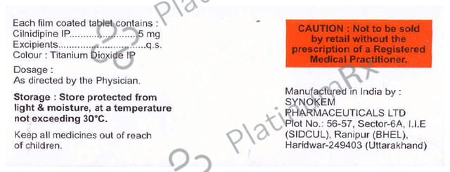 Cilnipine 5mg Tablet 15s