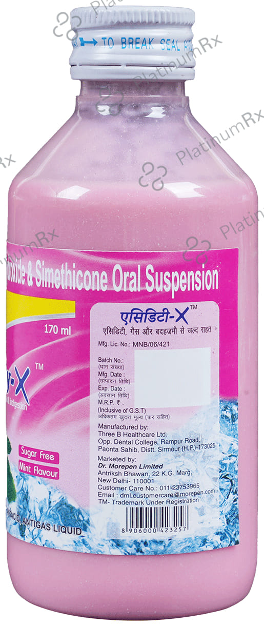 Dr. Morepen Mint Acidity-X Antacid Antigas Liquid Sugar Free