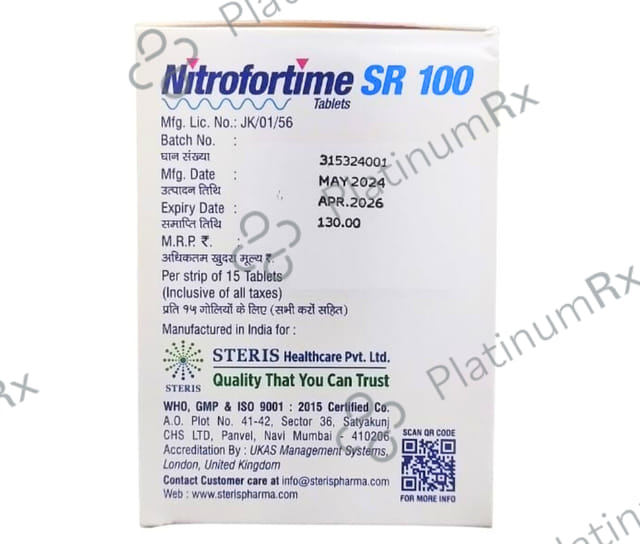 Nitrofortime SR 100mg Tablet 15s