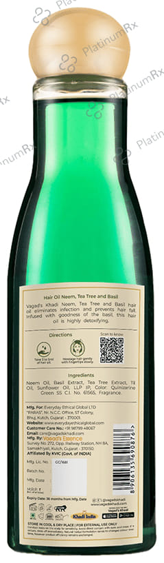 Vagad's Khadi Neem, Tea Tree and Basil Hair Oil