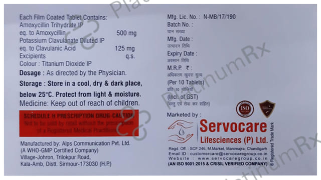 Clavitrax 500/125mg Tablet 10s