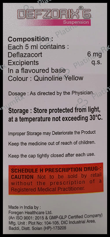 Defzorix 6mg Syrup