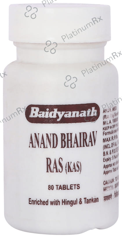 Baidyanath (Jhansi) Anand Bhairav Ras (Kas) Tablet 80 tablets