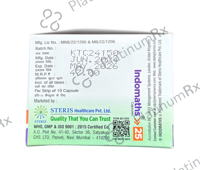 Indomathes 25mg Capsule 10s