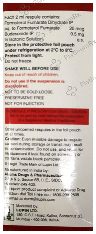 Budamate Neb 0.5mg/20mcg Respules 7X2ml