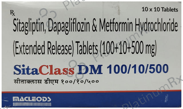 Sitaclass DM 10/500/100mg Tablet 10s