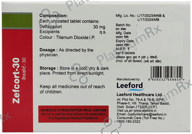 Zefcort 30mg Tablet 6s