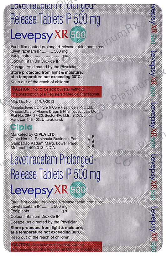 Levepsy XR 500mg Tablet 10s