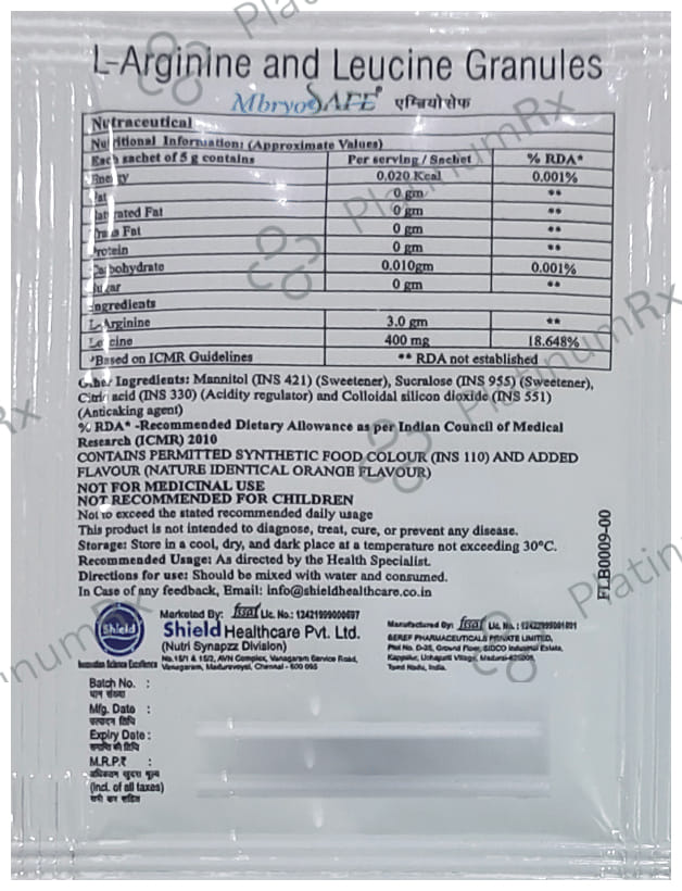 Mbryosafe 3000/400mg Sachet Orange 5gm
