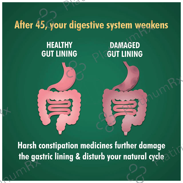 Vansaar 45+ Gut Relief - Stomach Cleanser for Constipation & Gas Powder Sugar Free 200 gm
