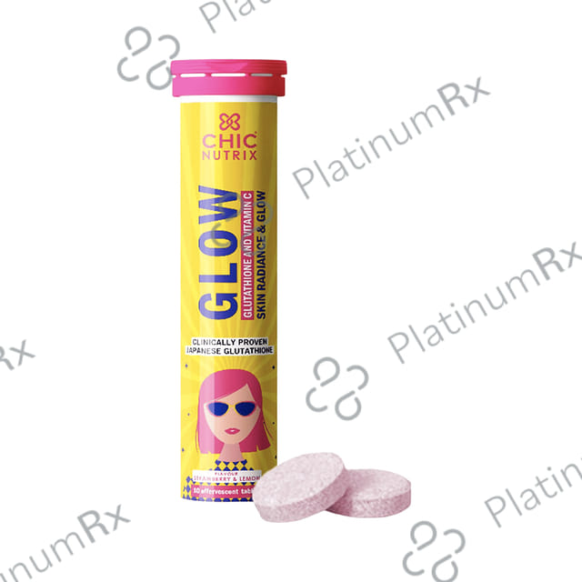 Chicnutrix Glow Glutathione & Vitamin C Strawberry & Lemon Flavour Effervescent Tablet 10s