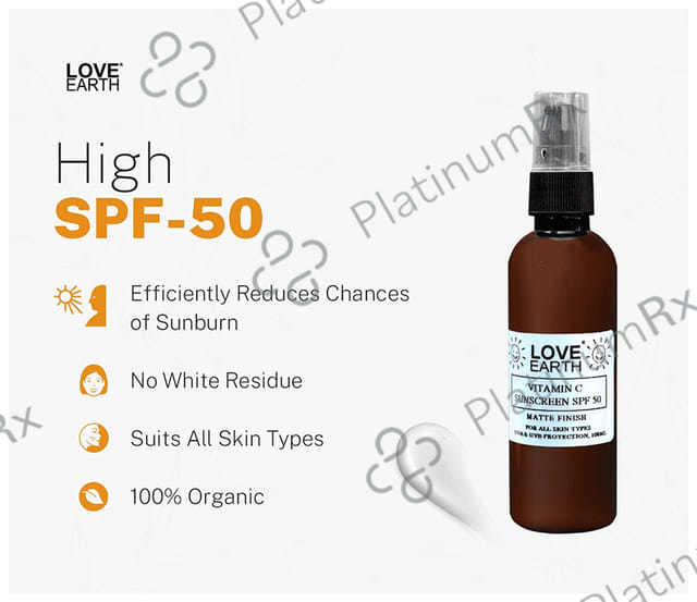 Love Earth Vitamin C Sunscreen SPF 50 Cream 100ml