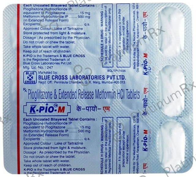 K Pio M 500/15mg Tablet ER 15s