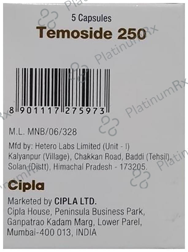 Temoside 250mg Capsule 5s
