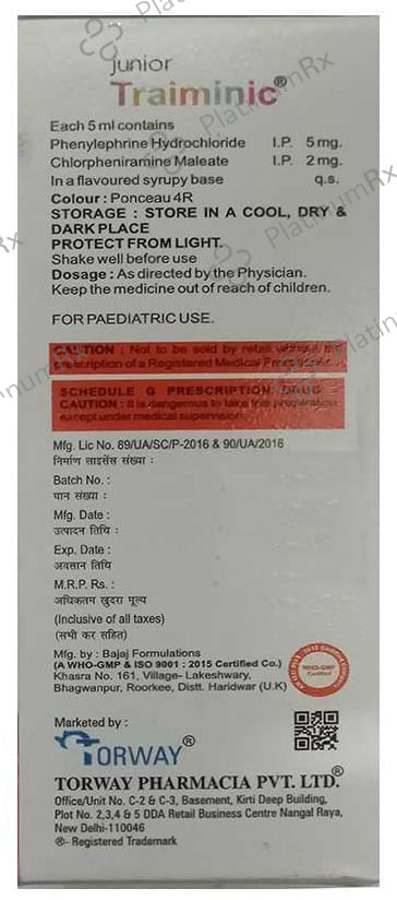 Junior Traiminic Syrup