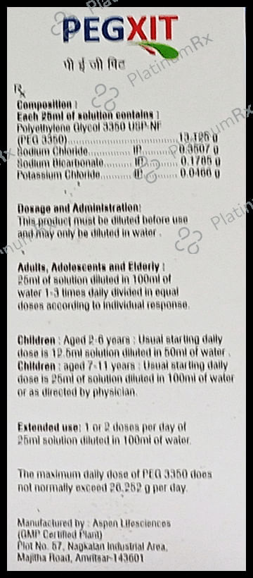 Pegxit Oral Solution 100 Oral Solution