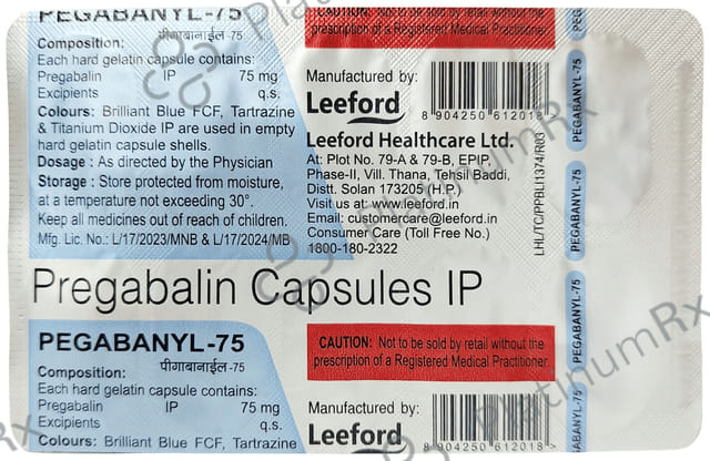 Pegabanyl 75mg Capsule 10s