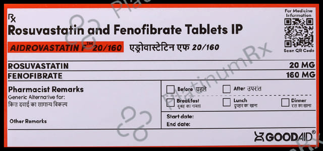 Aidrovastatin F 20/160mg Tablet 10s
