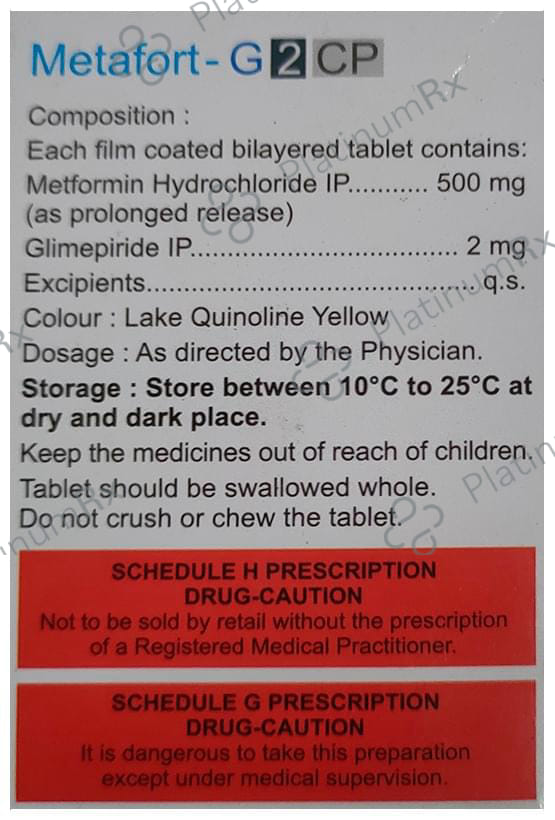Metafort G2 CP PR 2/500mg Tablet 30s