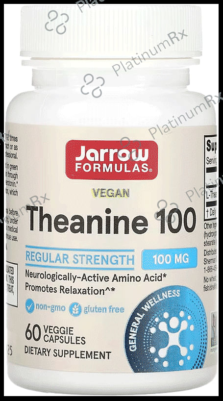 Jarrow Formulas Theanine 100mg Veggie Capsule - Promotes Relaxation