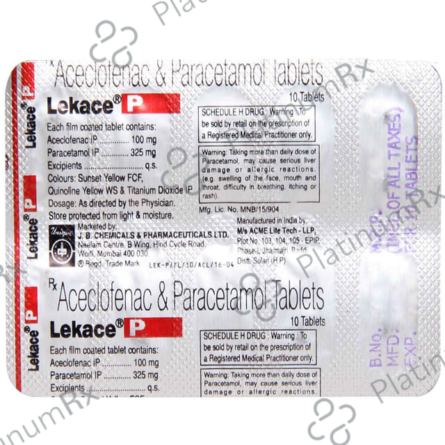 Lekace P 100mg/325mg Tablet