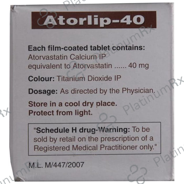 Atorlip 40mg Tablet 10s