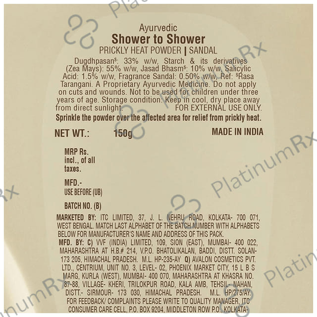 Shower to Shower Sandal Prickly Heat Powder