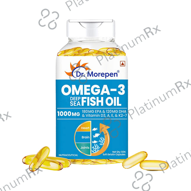 Dr. Morepen Omega 3 Deep Sea Fish Oil 1000mg - Softgel for Heart, Brain & Joints