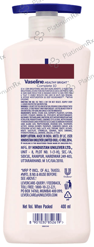 Vaseline Healthy Bright Complete 10 Body Lotion 400ml