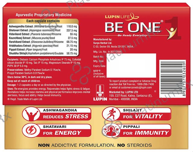Lupin Life Be One Capsule with Ashwagandha and Shilajit 10s