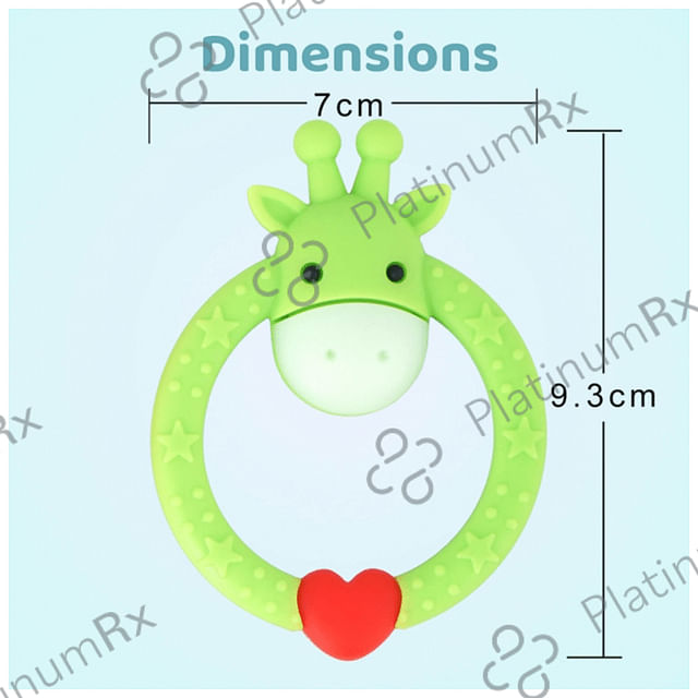 R for Rabbit Giraffe Teether Green