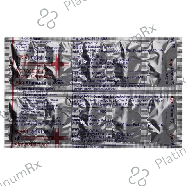 Atorva Asp 75/10mg Capsule 10s