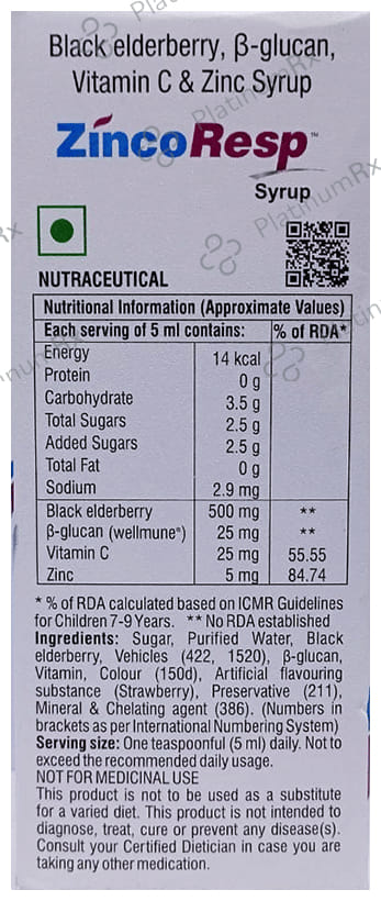 Zincoresp Syrup 150ml