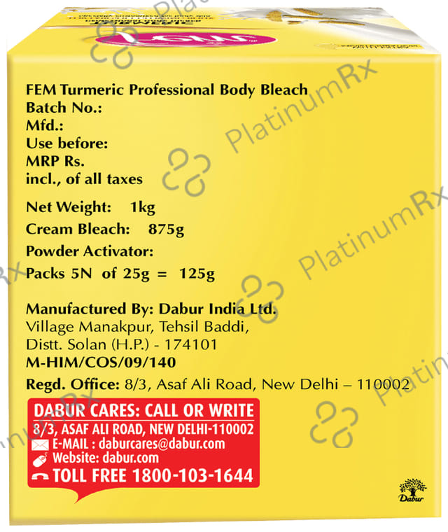 Fem Turmeric Professional Body Bleach Cream 1kg