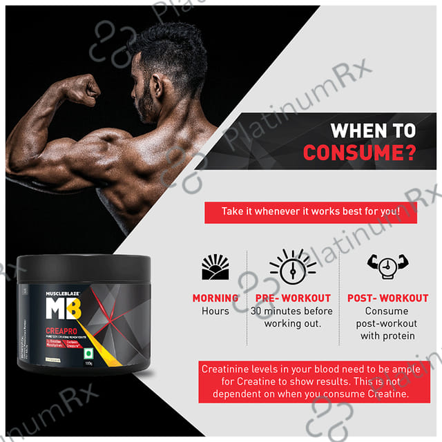 MuscleBlaze Creapro Creatine - With Creapure for Lean Muscles, Energy & Strength - Unflavoured