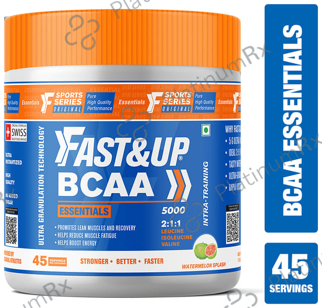 Fast&Up BCAA 2:1:1 (Leucine, Isoleucine & Valine) - For Lean Muscles & Recovery - Flavour Watermelon Splash