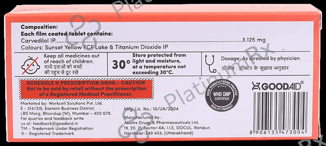 Carvyaid 3.125 Tablet