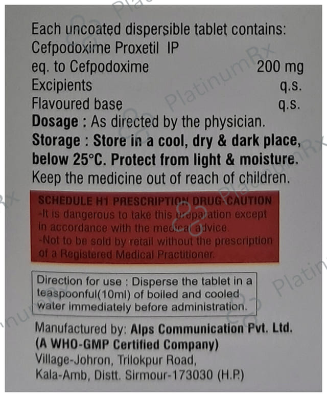 Oxicef 200mg DT Tablet 10s