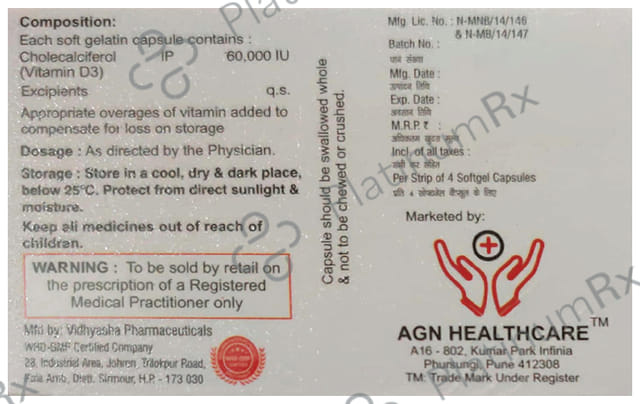 Achol D3 60000IU Softgel Capsule 4s