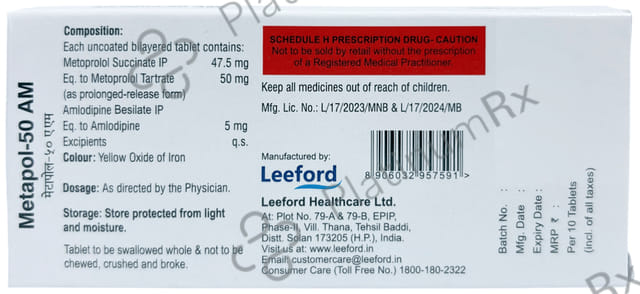 Metapol AM 5/50mg Tablet 10s
