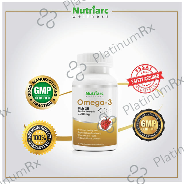 Nutriarc Wellness Omega 3 Fish Oil Double Strength 1000mg Softgel Capsule