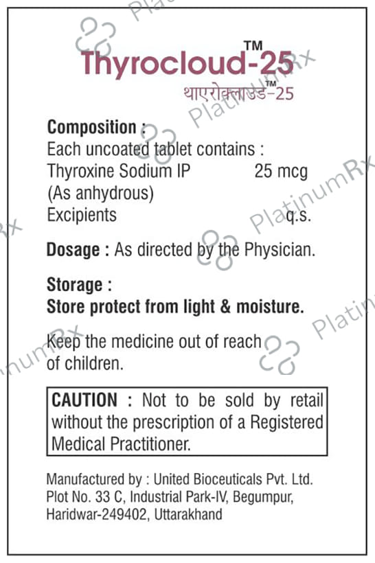 Thyrocloud 25 Tablet