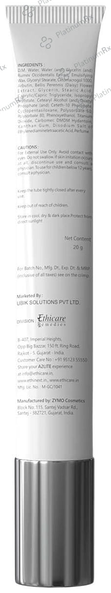 Ethicare Remedies A2 Lite Skin Lightening & Brightening Cream