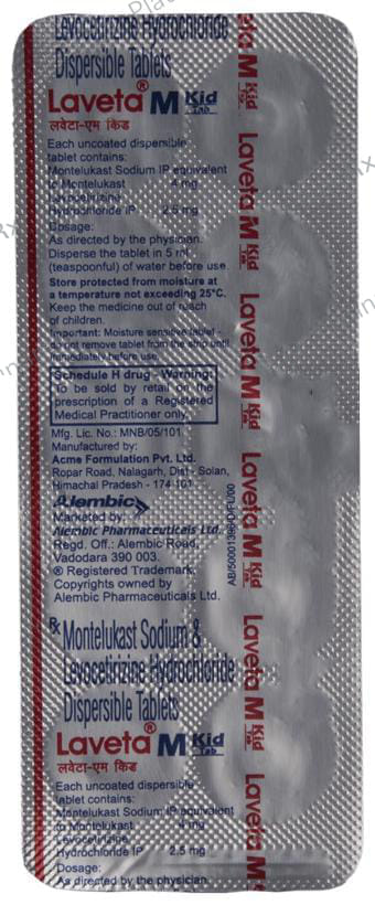 Laveta M Kid 2.5/4mg Tablet 10s