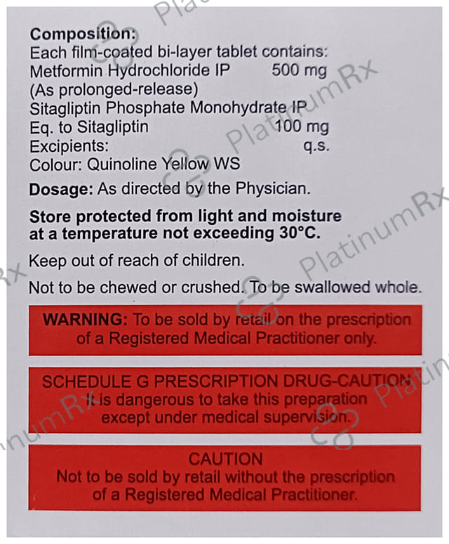 Sitaglo M 100/500mg Tablet PR 15s