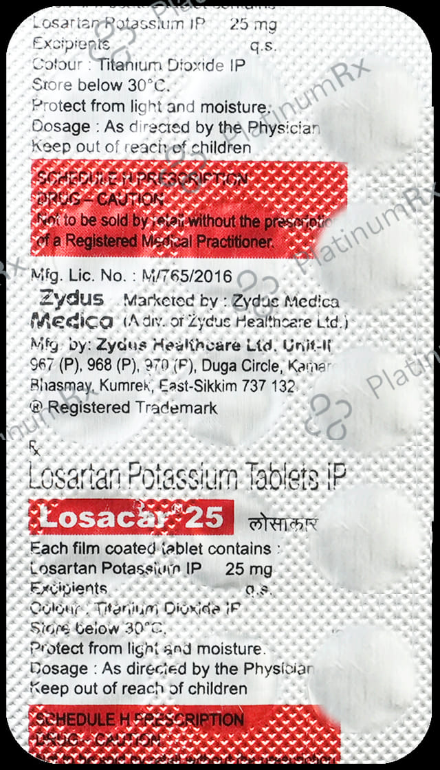 Losacar 25mg Tablet 15s
