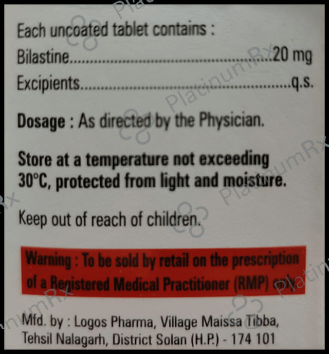 Bilimento 20mg Tablet 10s