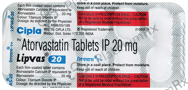 Lipvas 20mg Tablet 10s